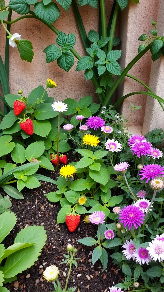 23 Creative Corner Garden Ideas for Your Backyard 24 Colorful corner garden with strawberries and flowers
