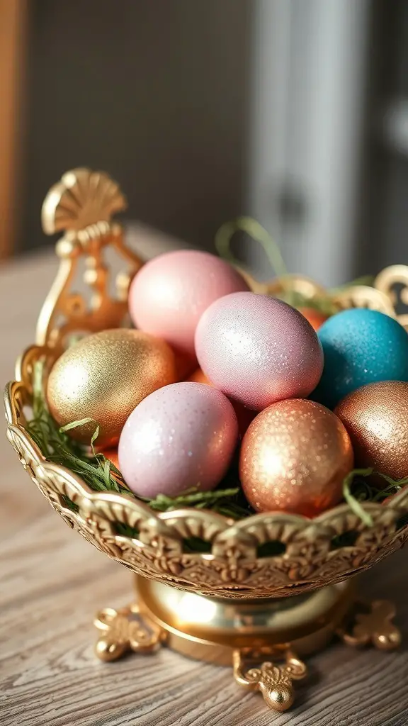 Glittery Easter Egg Centerpieces