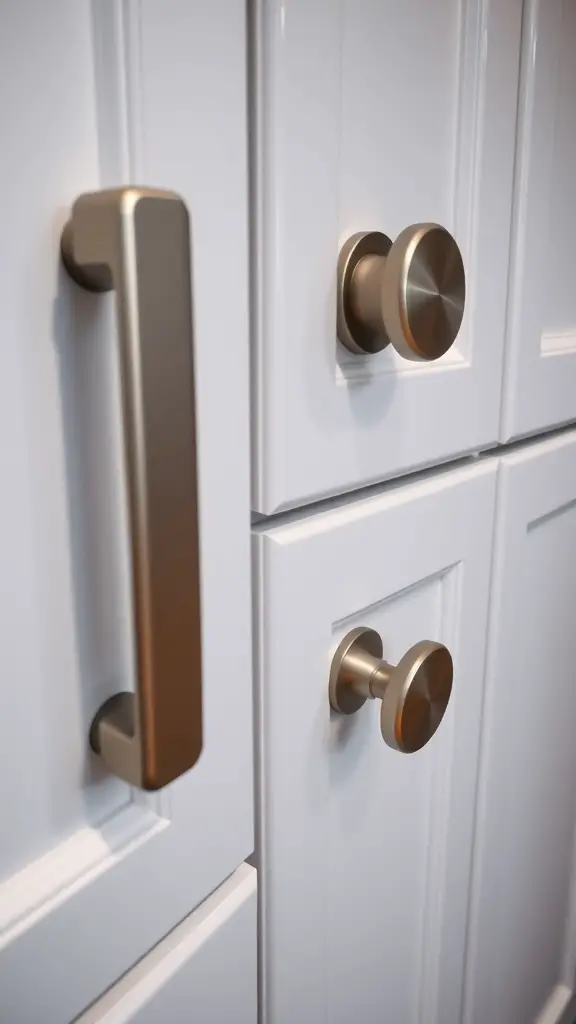 29 Stunning Kitchen Makeover Ideas for a Fresh Look 26 Close-up of cabinet handles and knobs on white cabinetry