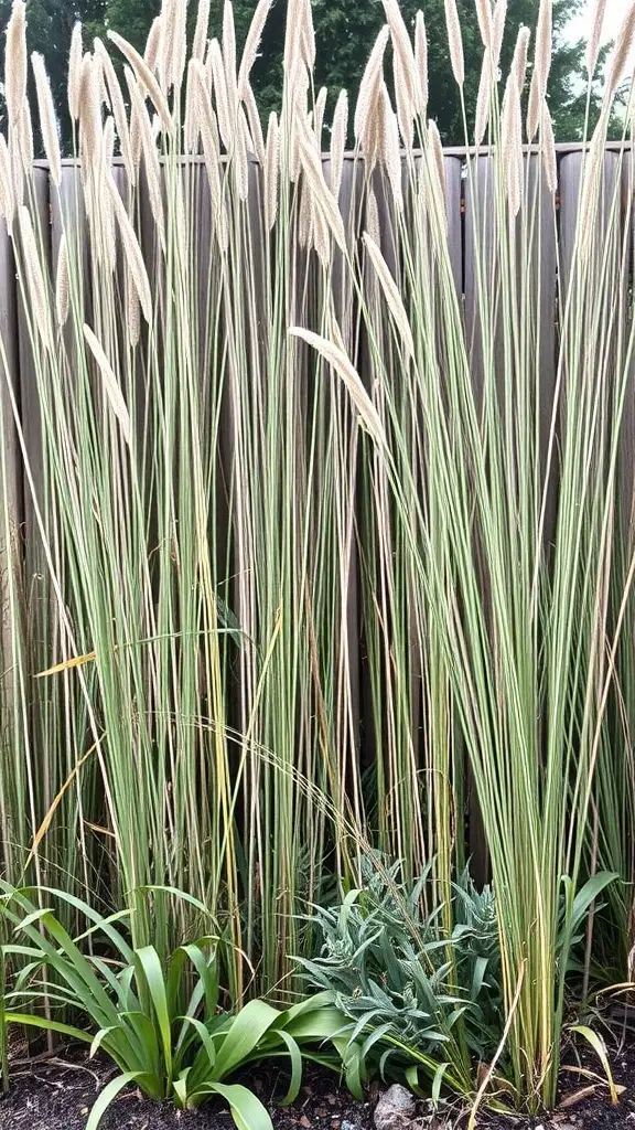 23 Creative Corner Garden Ideas for Your Backyard 26 Tall grasses in a garden creating a natural privacy screen