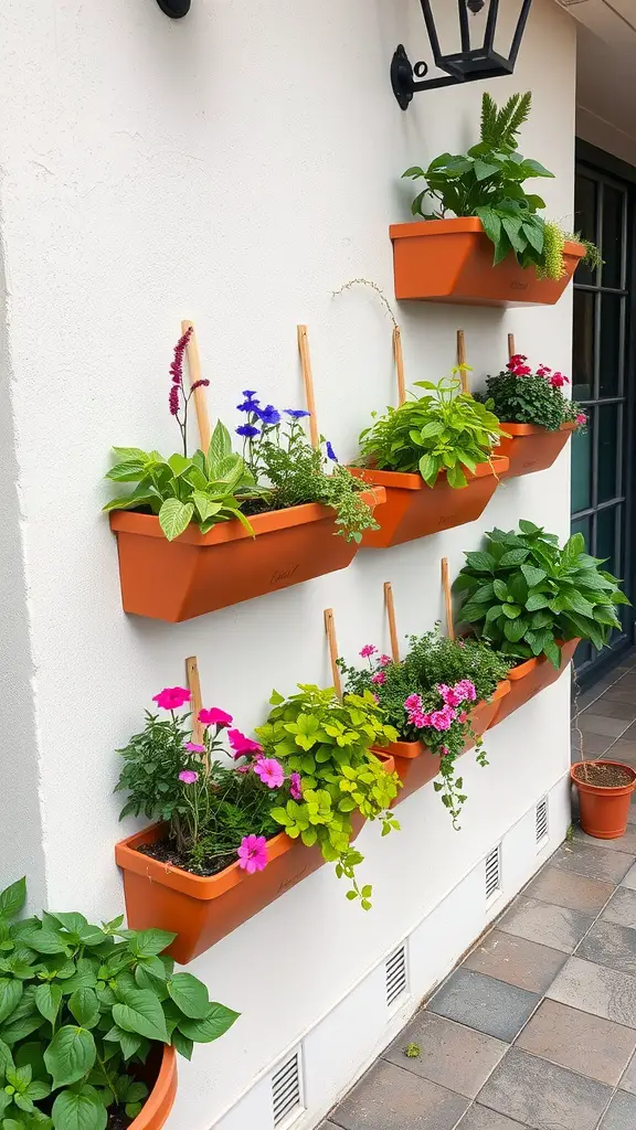27 Planter Boxes DIY: Transform Your Garden with These Easy Hacks! 13 Wall-mounted planter boxes with different vibrant flowers