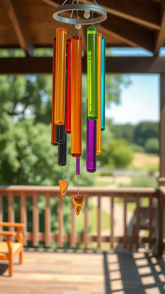 29 Stylish Deck Decorating Ideas You Need to Try 12 Colorful wind chimes hanging on a deck