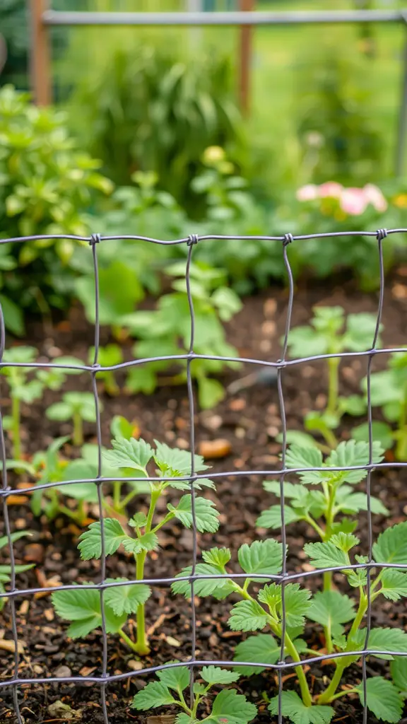 27 Affordable DIY Fence Ideas to Transform Your Yard 5 Wire mesh fence surrounding a young plant garden